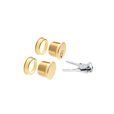 CRL Polished Brass Keyed Cylinder and Dummy Combo
