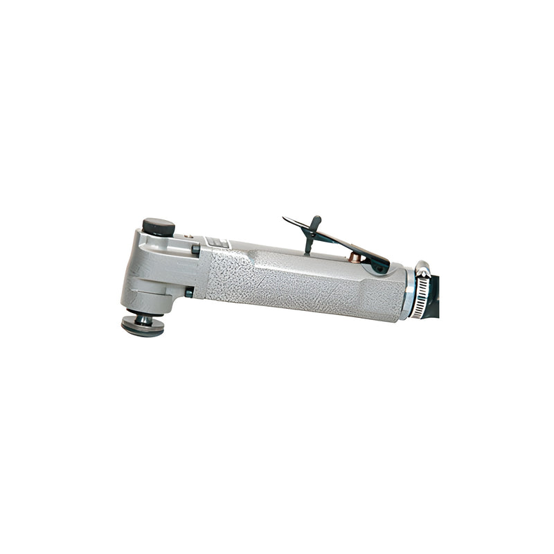 A side view of the silver CRL POWR-Cat oscillating pneumatic knife showing the trigger mechanism and tool head.