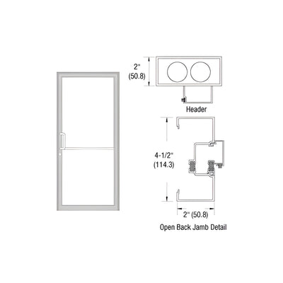 CRL-U.S. Aluminum Clear Anodized Class 1 Custom Size Series IT451 Open Back Offset Pivot Up and Over Frame Complete (1F)