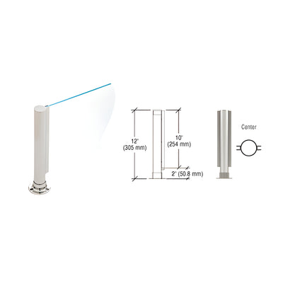 CRL Brushed Stainless 12" Round PP01 Elegant Series Counter/Partition Center Post With Air Space