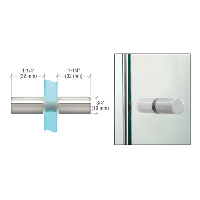 CRL Polished Chrome Cylinder Style Back-to-Back Shower Door Knobs