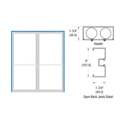CRL-U.S. Aluminum Bronze Black Anodized 1-3/4 x 4" 400 Series Up and Over Double Door Frame