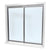 CRL Daisy Satin Anodized Factory Glazed with 1/4" Tempered Glass Pass-Thru Assembly 36" Width 48" Height