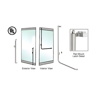 CRL-Blumcraft® Brushed Stainless Left Hand Reverse Rail Mount Keyed Access K-Exterior, Top Securing Panic Handle