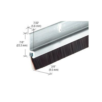 CRL 96" Extruded Aluminum and Nylon Brush Door 11/32" Bristle Weatherstrip