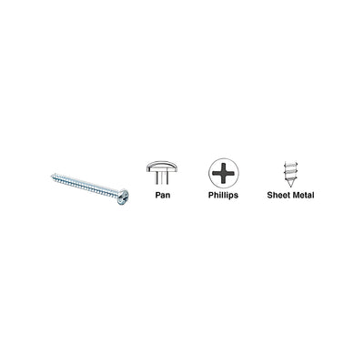 CRL 6 x 1/4" Pan Head Phillips Sheet Metal Screws