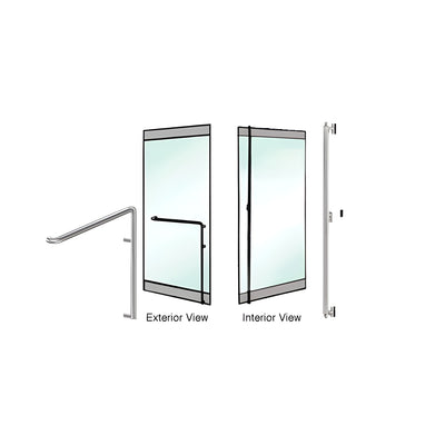 CRL-Blumcraft® Brushed Stainless Left Hand Reverse Rail Mount "F" Exterior Dummy Handle