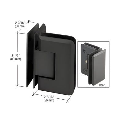 CRL Matte Black Pinnacle 092 Series 90 Degree Glass-to-Glass Hinge