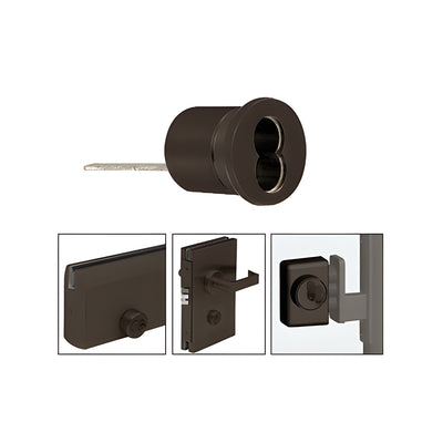 CRL Dark Bronze Rim Cylinder Housings for Small Format Interchangeable Cores (SFIC)