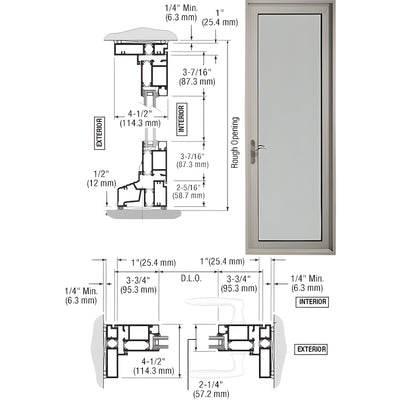 CRL-U.S. Aluminum Clear Anodized Series 900 Terrace Door Hinged Right Swing In