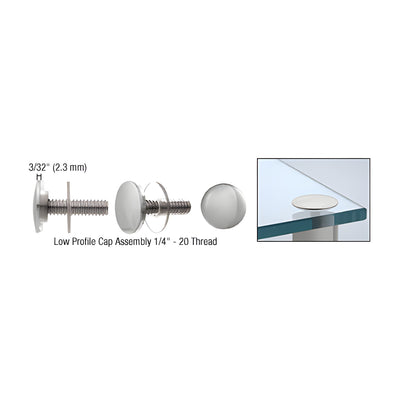 CRL Polished Stainless Low Profile Cap Assembly for 3/4" Standoff Bases