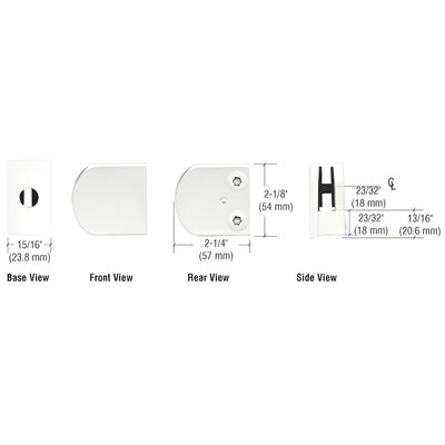 CRL White Z-Series Large Round Clamp for 1/4" Glass
