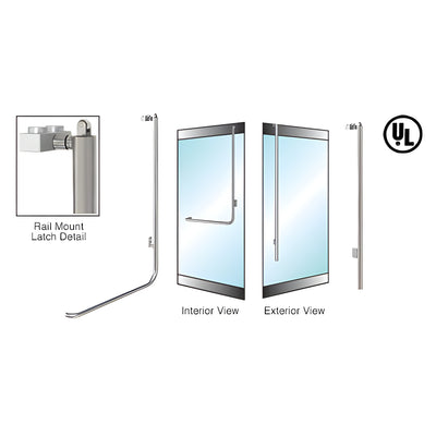 CRL-Blumcraft® Brushed Stainless Right Hand Reverse Rail Mount "LS" Retainer Plate Dummy Top Mount Handle