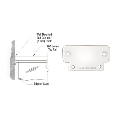 CRL Sky White 200 Series Wall Mount End Cap
