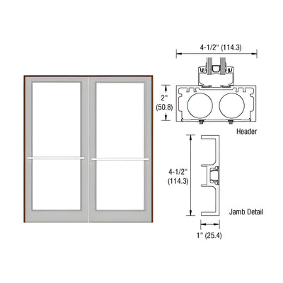 CRL-U.S. Aluminum Dark Bronze/Black Anodized Class 1 Series DF800 Up/Over Sub Frame for a Pair of Doors
