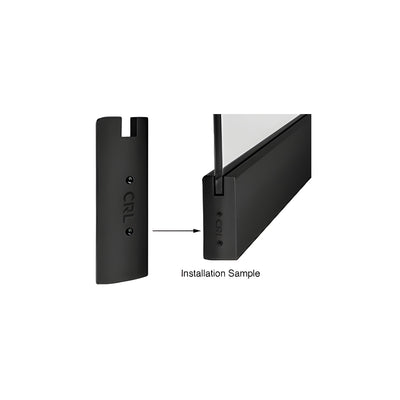 CRL Matte Black 6" Square End Cap for Sidelite Rails