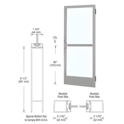 CRL-U.S. Aluminum Clear Anodized Custom Single 36" x 84" Series 250 Narrow Stile Butt Hinge Entrance Door