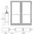 CRL-U.S. Aluminum Clear Anodized Custom Size Pair Series 400 Medium Stile Butt Hinge Showroom Door for Surface Mount Door Closers