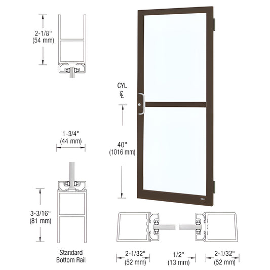 CRL-U.S. 250 Sr. Narrow Stile Butt Hinge - Black Anodized Panic/Closer