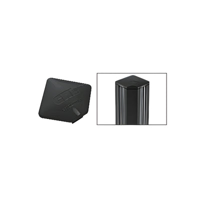 CRL Matte Black Square AWS Post Cap for 90 Degree Corner Post
