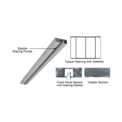CRL Brushed Stainless 6" Header With Glazing Pocket Only Custom Length