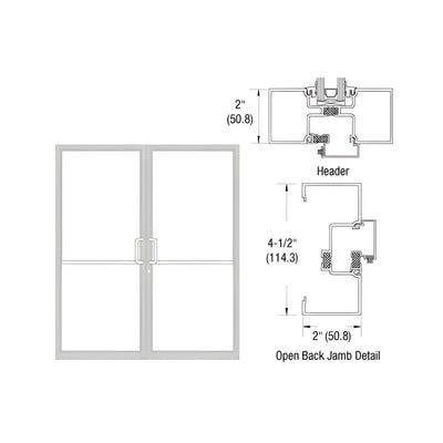 CRL-U.S. Aluminum White KYNAR® Paint Custom Size Series IT451 Open Back Offset Pivot Up and Over Frame Complete (2F)