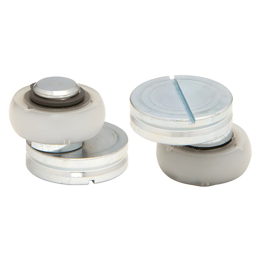 LCN 6030 Series replacement track roller SKU 60303034 - metal hub with white nylon wheel, replacement part.