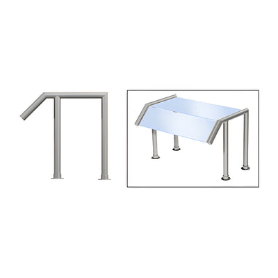 CRL Brushed Stainless Elegant 118 Series 1-1/2" Tubing Glass On Slant and Top Only Sneeze Guard