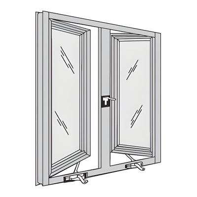 CRL-U.S. Aluminum White KYNAR® Paint 7300 Series Double Out-Swing Casement Window for 1" Glazing