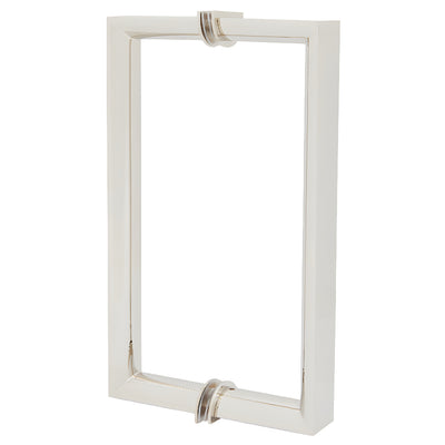 CRL 8" Polished Nickel RM Series Flat Outside Surface/Round Tubing Inside Back-to-Back Pull Handle