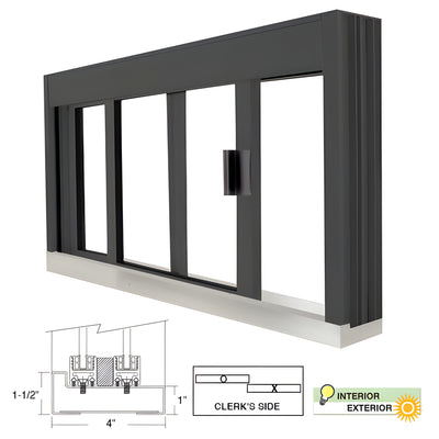 CRL Standard Size Manual DW Deluxe Service Window Unglazed with S.S.Step-Sill