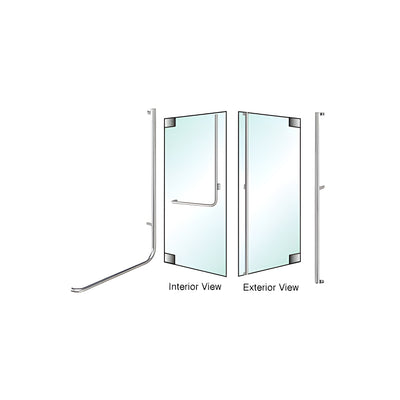 CRL-Blumcraft® Brushed Stainless Right Hand Reverse Glass Mount 'F' Exterior Dummy Handle for 3/4" Glass