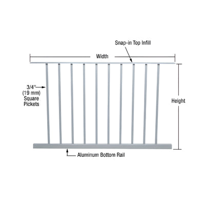 CRL Mill 200, 300, 350, and 400 Series 48"W x 36"H Picket Panel