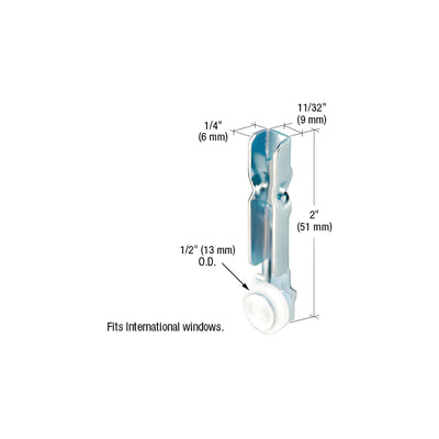 CRL 1/2" Nylon Sliding Window Roller for International Windows