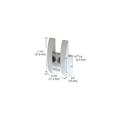 CRL Polished Chrome Look 11/16" Wide Rounded Metal Mirror Clip