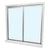 CRL Florence Satin Anodized Factory Glazed "XO" Model with 1/4" Tempered Glass Pass-Thru Assembly 36" Width 48" Height