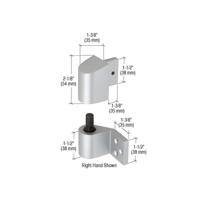 CRL Aluminum 3/4" Offset Right Hand Intermediate Pivot Sets