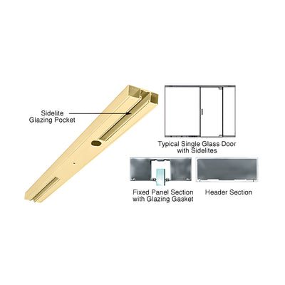CRL Satin Brass 4" Two Pocket Sided Door Header Custom Length