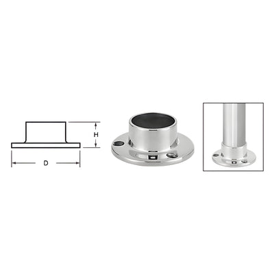 CRL Polished Stainless Full Flange for 2" Tubing