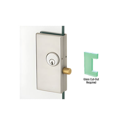 CRL Brushed Stainless 2-3/4" x 5-5/8" Deadthrow Low Profile Center Lock