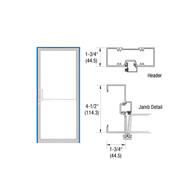 CRL-U.S. Aluminum Custom Sized and Custom KYNAR® Paint Series 450 Open Back Gear Hinge Up and Over Frame Complete (1F)