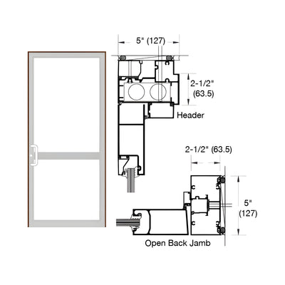 CRL-U.S. Aluminum Dark Bronze/Black Anodized Class 1 Series IG500 Custom Up/Over Door Frame for Geared Hinged, CVR Strike, and Overhead Concealed Closer
