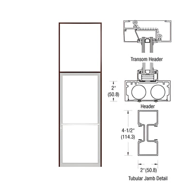 CRL-U.S. Aluminum Bronze Black Anodized 40" x 126" Series 451 Tubular Center Hung Transom Frame Complete (1FT)