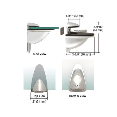 CRL Polished Chrome Heavy-Duty Adjustable Shelf Bracket