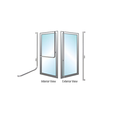 CRL-Blumcraft® Brushed Stainless Right Hand Reverse Aluminum Door Mount "F" Dummy Handle
