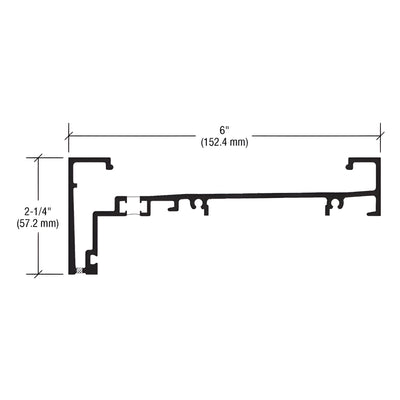 CRL-U.S. Aluminum 6" Head Mullion for 1" Glazing, Thermally Improved, Custom Paint- 24'-2"