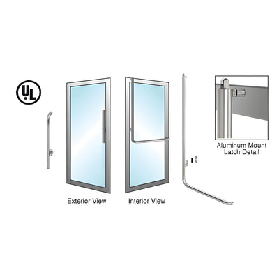 CRL-Blumcraft® Brushed Stainless Left Hand Reverse Aluminum Door Mount Keyed Access "G" Exterior, Top Securing Panic Handle