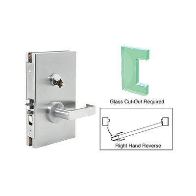CRL Satin Anodized 6" x 10" RHR Center Lock With Deadlatch in Office Function