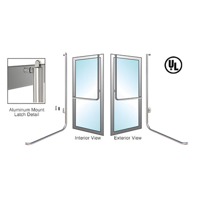 CRL-Blumcraft® Brushed Stainless Right Hand Reverse Aluminum Door Mount Keyed Access "D" Exterior, Top Securing Balanced Door Panic Handle