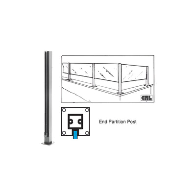 CRL Satin Anodized Air Space End Custom Design Series Partition Post